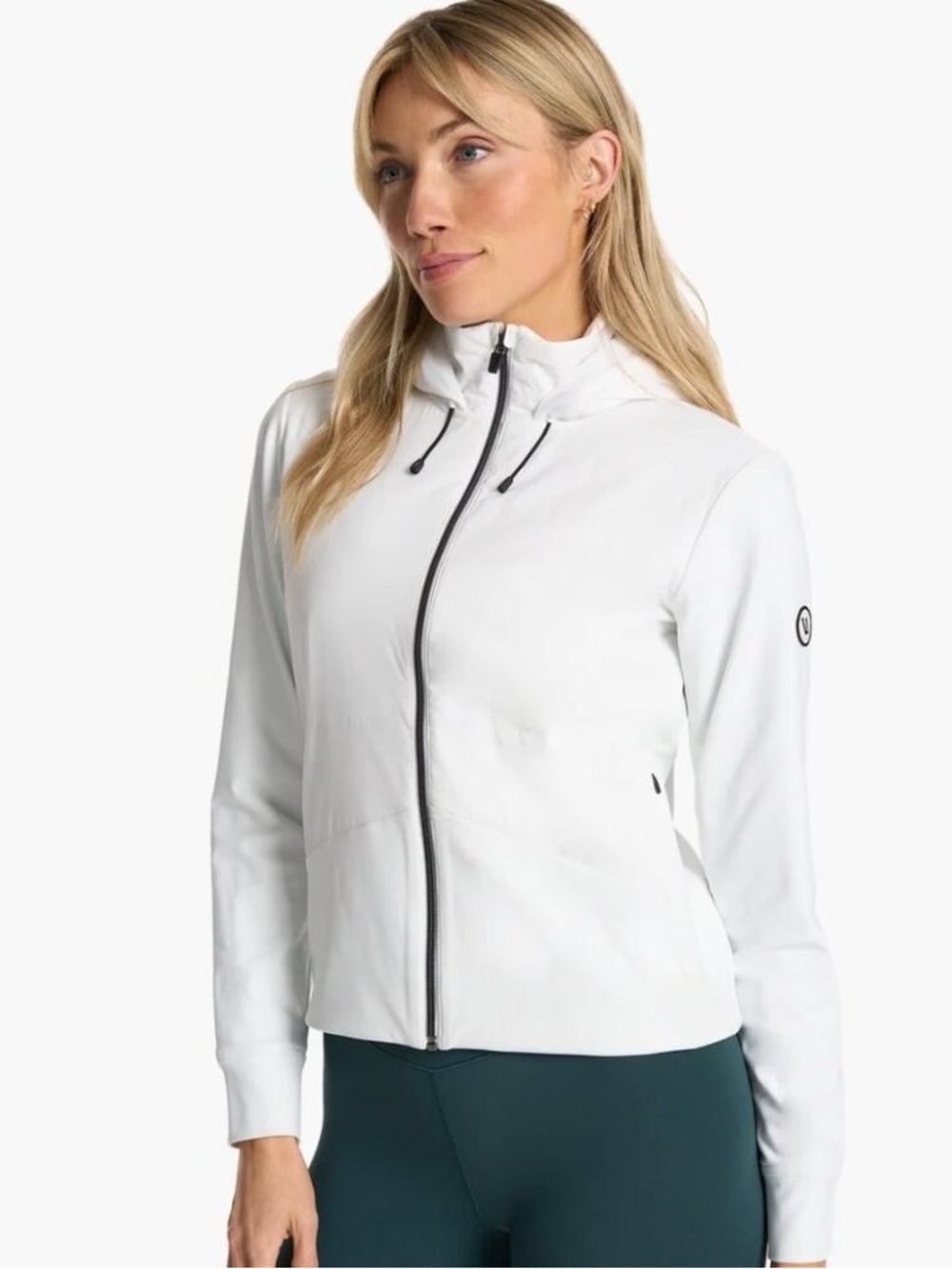 Vuori Chilled Out Jacket White Small Lightweight Zip Hoodie